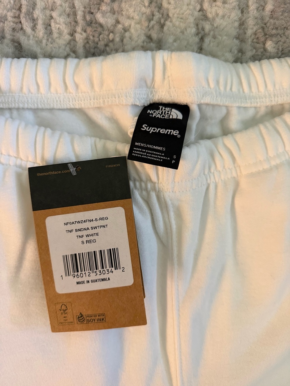 Supreme x The North Face Bandana Sweatpants White Green - Picture 6 of 12
